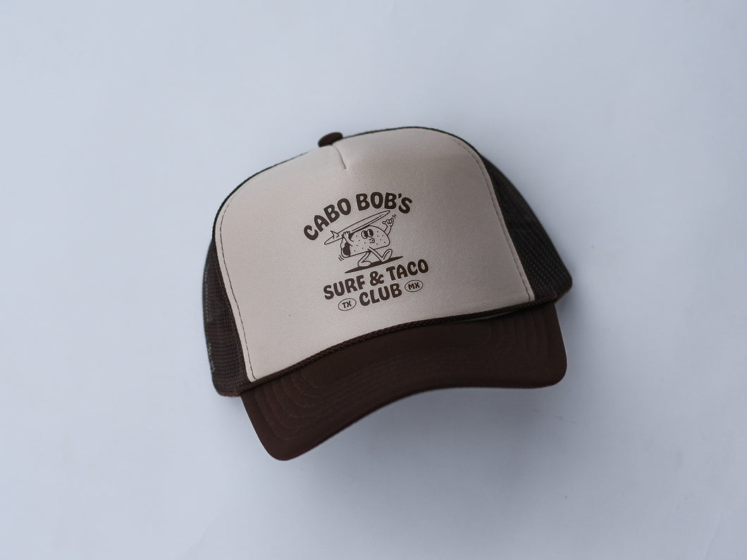 Surf & Taco Club Trucker Hat - Brown